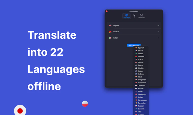 Linguo Translate - macOS 离线与 AI 翻译利器 产品图片 4