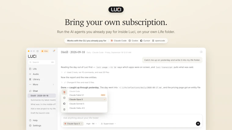 LUCI Desktop - 让你的 AI 智能体记住你所见的一切 产品图片 4