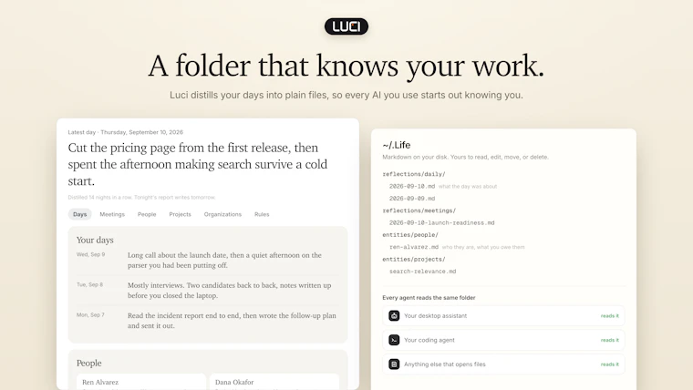 LUCI Desktop - 让你的 AI 智能体记住你所见的一切 产品图片 5