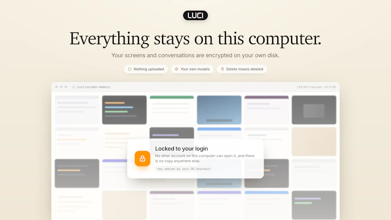 LUCI Desktop - 让你的 AI 智能体记住你所见的一切 产品图片 7