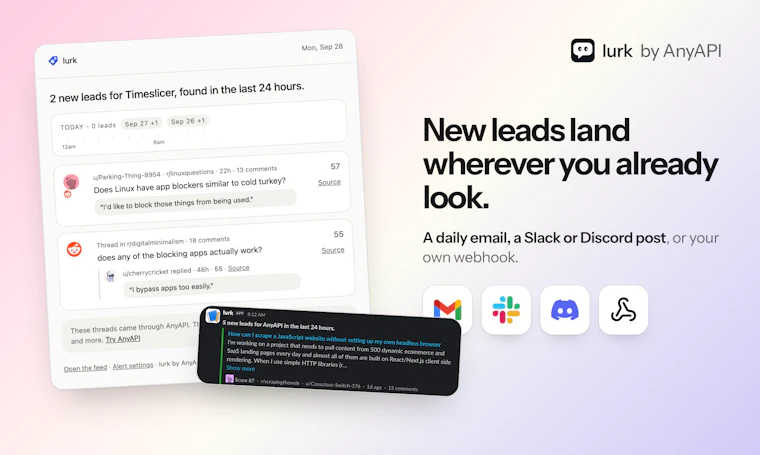 lurk - 免费开源的 Reddit 与 Twitter 潜在客户监控工具 产品图片 4