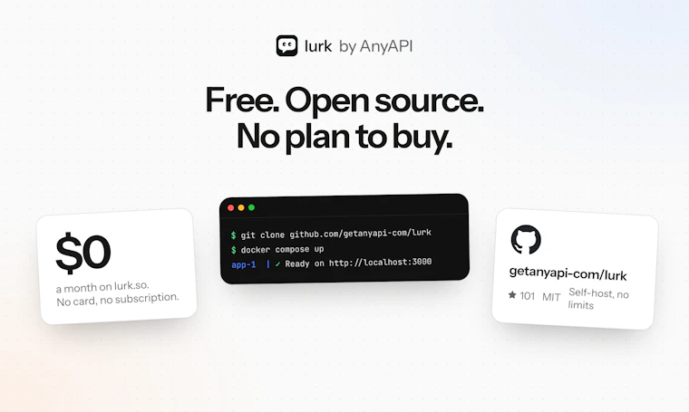 lurk - 免费开源的 Reddit 与 Twitter 潜在客户监控工具 产品图片 7