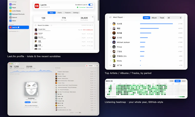 Lyrimuse - 精准匹配曲目的 macOS 逐字同步歌词，自动甄选正确版本 产品图片 8