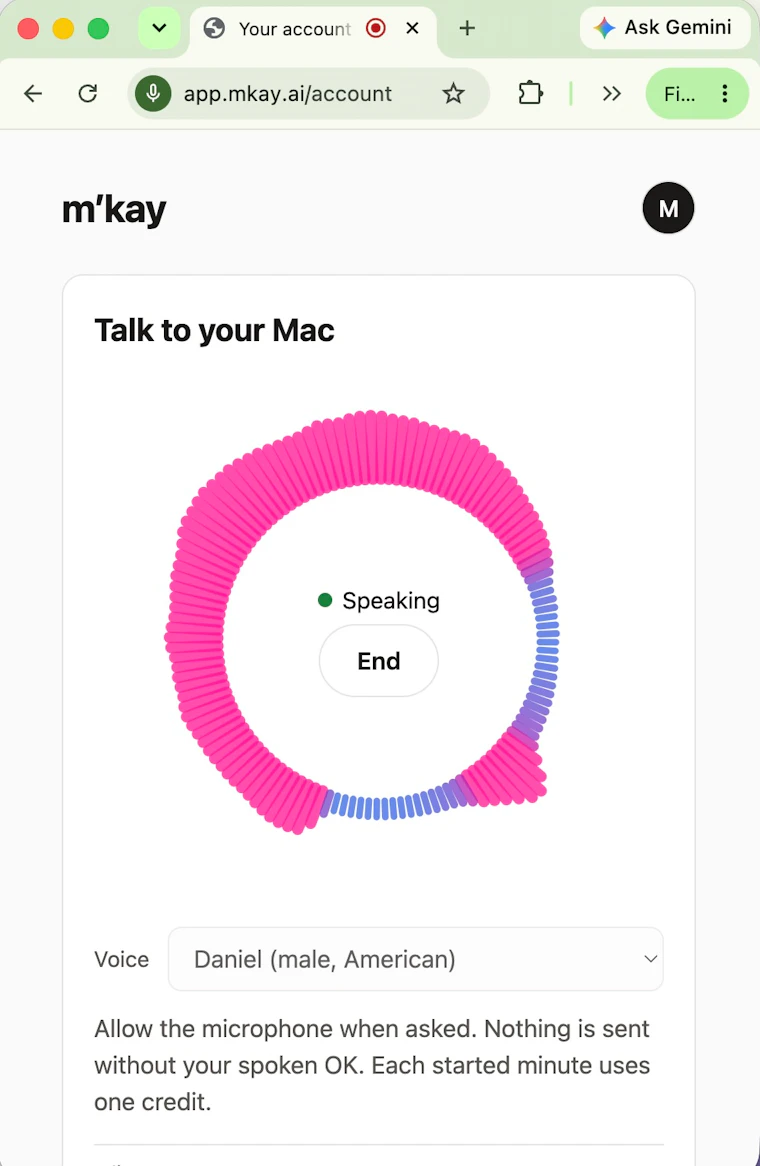 m’kay - 从手机发声，统一调度你的所有编程AI助手 产品图片 1