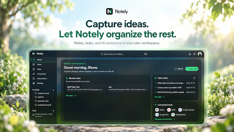 Notely - 让AI先提问，将笔记转化为待办任务 产品图片 3