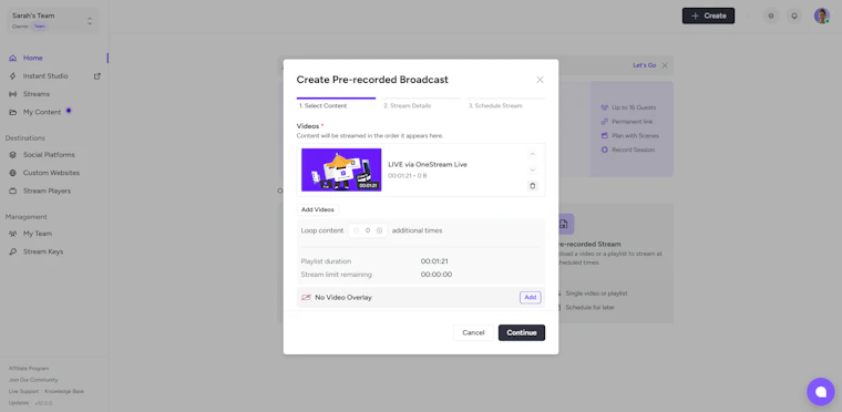 OneStream Live 2.0 - 在45+平台创建、排期、多路推流并直播销售 产品图片 5