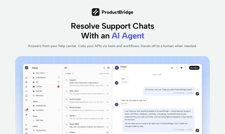 ProductBridge - AI原生客户支持与反馈助手 产品图片 2