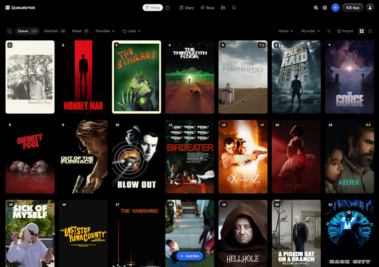 Queuebrick - Letterboxd 的优质替代方案 产品图片 6
