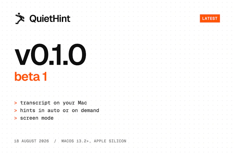QuietHint® - 常驻 Mac 的会议助手 产品图片 3