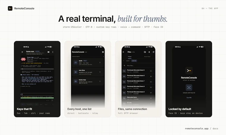 RemoteConsole - 当 AI 代理无法或拒绝执行时，随时接入你的家庭或工作终端 产品图片 4