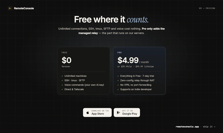 RemoteConsole - 当 AI 代理无法或拒绝执行时，随时接入你的家庭或工作终端 产品图片 5