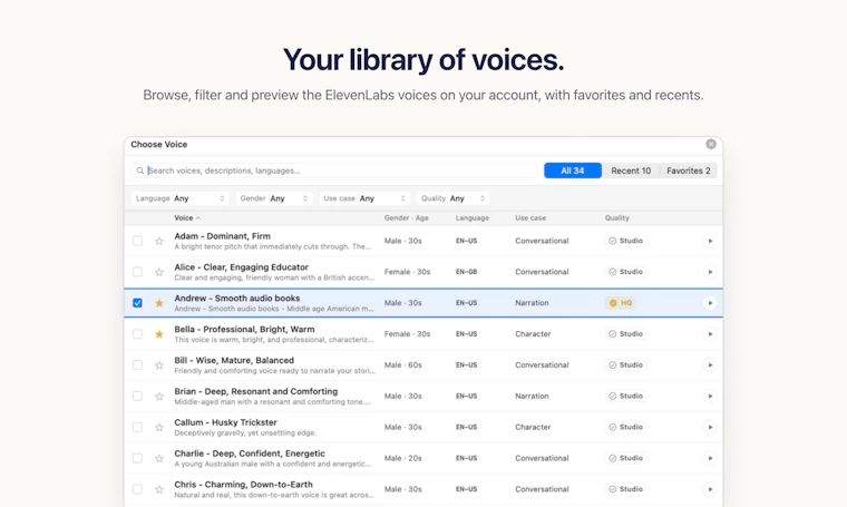 Robot Voice Bridge - 在 Mac 上原生运行 ElevenLabs，体验如专业配音棚般的流畅工作流 产品图片 3
