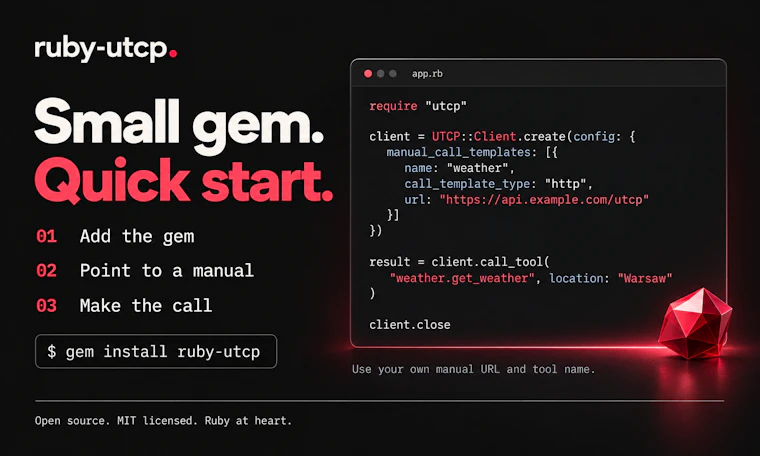 Ruby UTCP - GitHub、开源、UTCP 产品图片 4