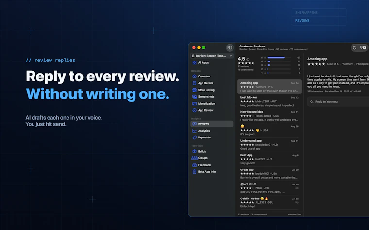 ShipHappens:  - App Store ASO、关键词与截图利器 产品图片 5