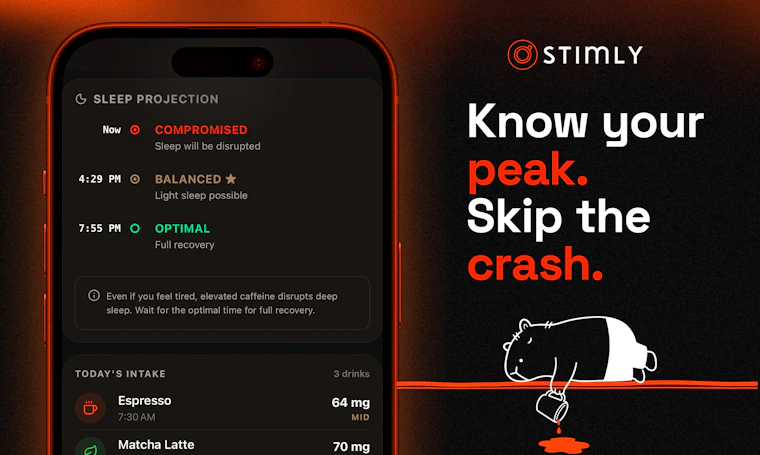 Stimly - 实时咖啡因代谢曲线与入睡时间预估 产品图片 5