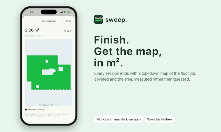Sweep - 你清扫过的地板区域会显示为绿色 产品图片 2