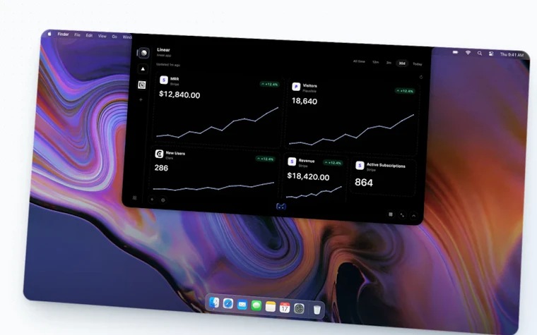 TinyKPI - 将商业分析数据直接呈现于您的MacBook刘海处 产品图片 2