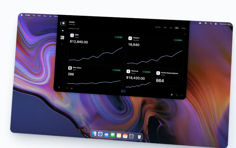 TinyKPI - 将商业分析数据直接呈现于您的MacBook刘海处 产品图片 4