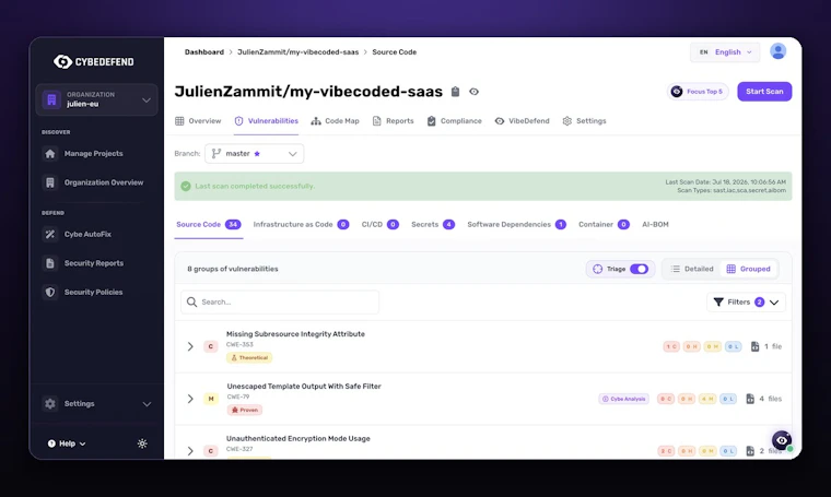 VibeDefend by CybeDefend - 一行命令，为你的Cursor与Claude Code筑牢安全防线 产品图片 4