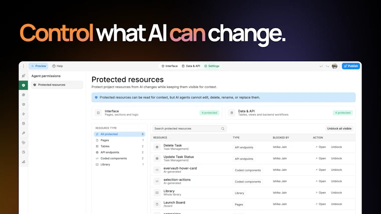 WeWeb MCP - AI 智能体负责构建应用，你始终掌控全局。 产品图片 6