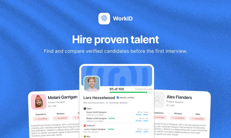 WorkID.ai - 经认证的人才与机遇在此相遇。信赖之选,安心招聘! 产品图片 1