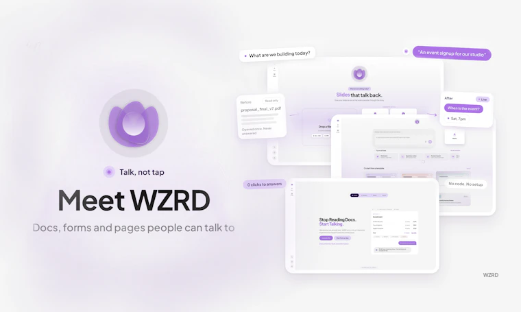 WZRD - 会互动的AI原生文档、演示文稿、表单与数据表 产品图片 1