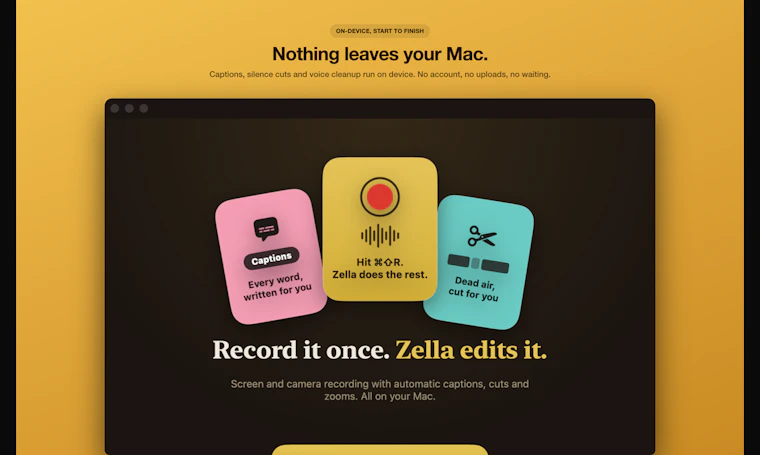 Zella - Mac与iPhone端自动剪辑的视频录制工具 产品图片 5