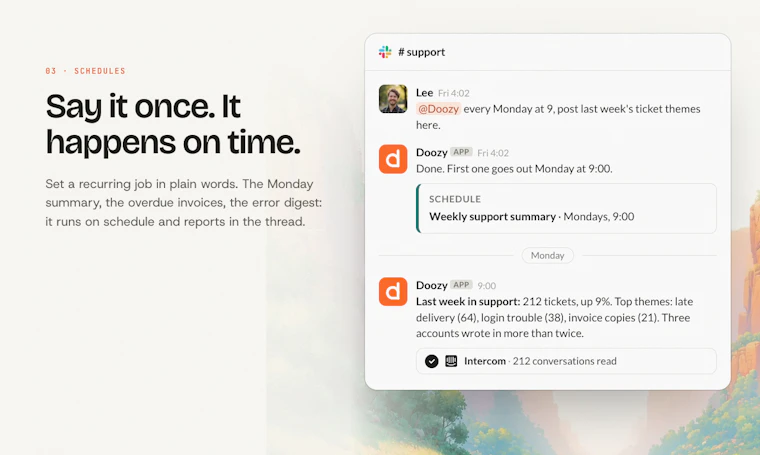 AskDoozy - Slack 里的 AI 协作者，专注处理你的核心业务 产品图片 5