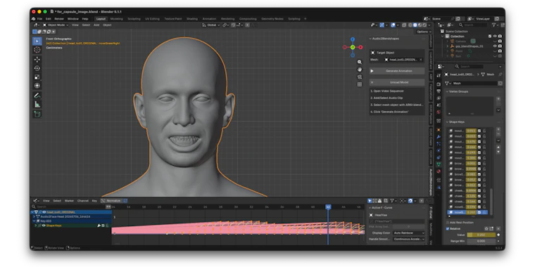 Audio Lip Sync Pro for Blender - 直接从音频生成高质量面部动画。 产品图片 2