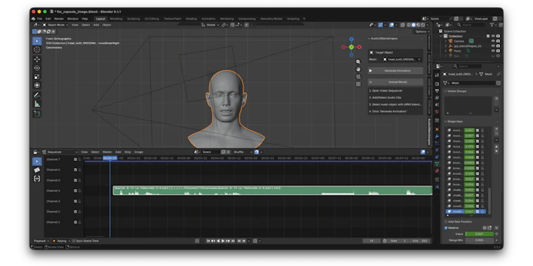 Audio Lip Sync Pro for Blender - 直接从音频生成高质量面部动画。 产品图片 3
