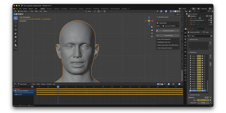 Audio Lip Sync Pro for Blender - 直接从音频生成高质量面部动画。 产品图片 4