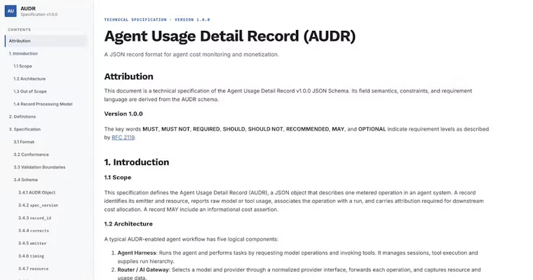 AUDR by Chargebee - 追踪智能体运行成本的开放标准 产品图片 3