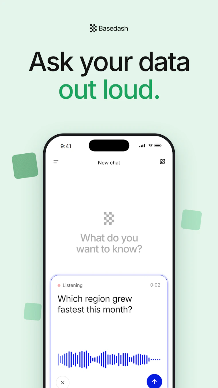 Basedash Mobile - 在主屏幕直接语音问数，随时随地掌控数据。 产品图片 1