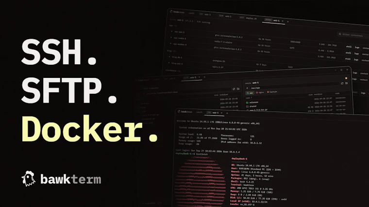 bawkterm: an open-source SSH/sFTP client - 支持 SSH、SFTP 及 SSH 隧道 Docker 操作的桌面客户端 产品图片 2