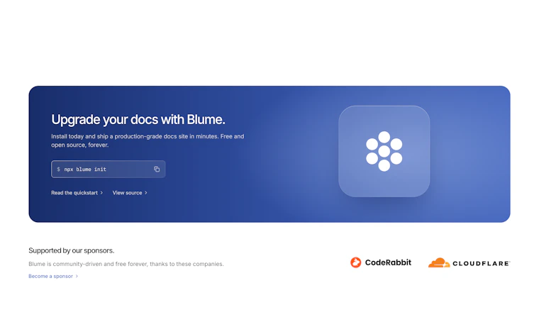 Blume 2.0 - 专为人类与AI智能体打造的开源文档框架 产品图片 6