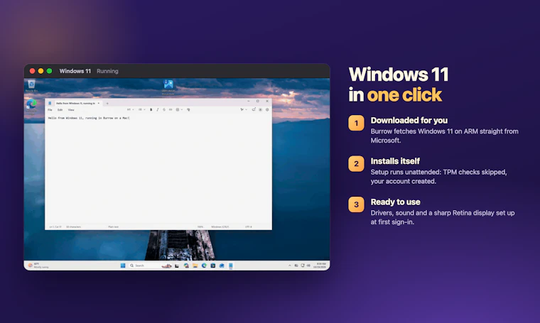 Burrow MacOS - 在 Mac 上免费体验 Windows 与 Linux 产品图片 2