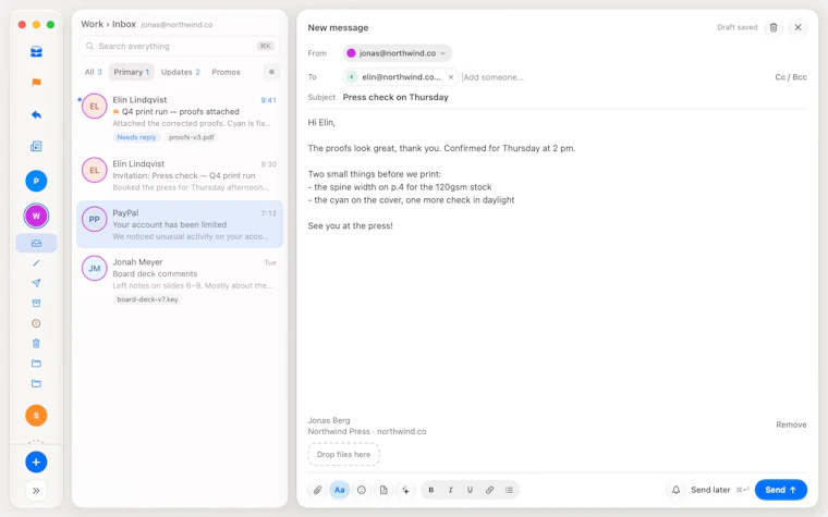 bytemail - 原生Mac邮件：所有收件箱，集成于灵动岛，零追踪器 产品图片 2