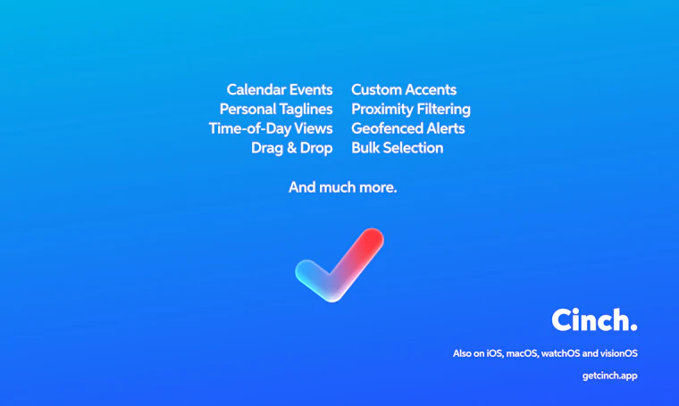 Cinch – Reminders & Tasks - 专为苹果提醒事项打造的极简隐私优先型任务管理器 产品图片 8