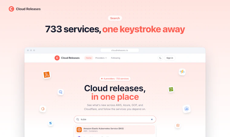 Cloud Releases - 汇聚 AWS、Azure、GCP 与 Cloudflare 所有动态的一站式信息流 产品图片 5