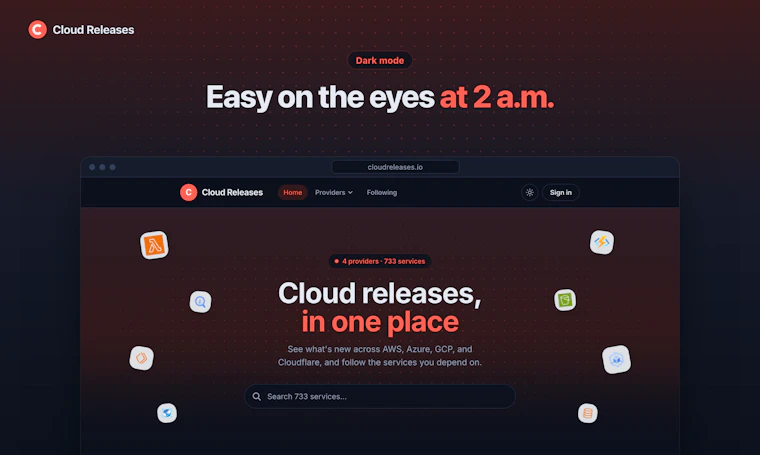 Cloud Releases - 汇聚 AWS、Azure、GCP 与 Cloudflare 所有动态的一站式信息流 产品图片 7