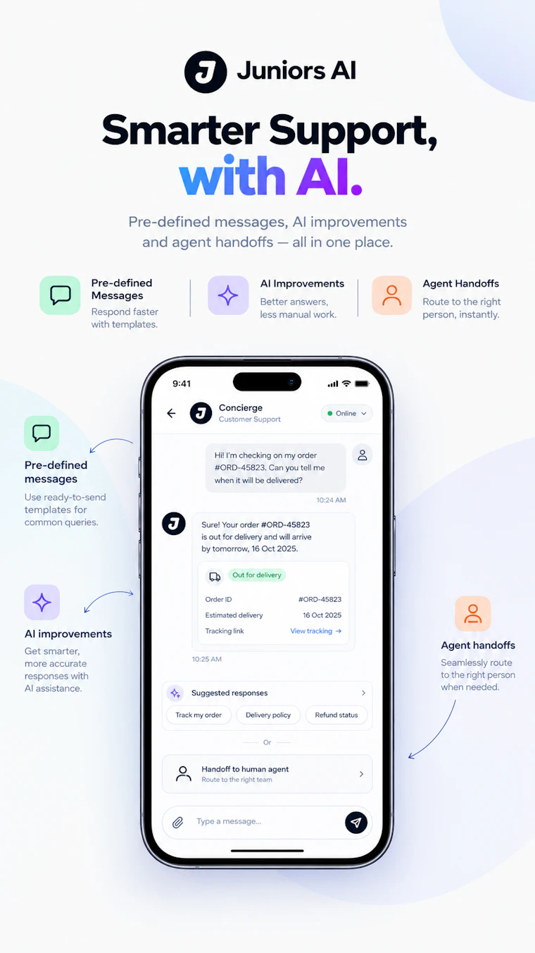 Concierge by Juniors AI - 全渠道AI优先客户支持（免费试用6个月） 产品图片 4