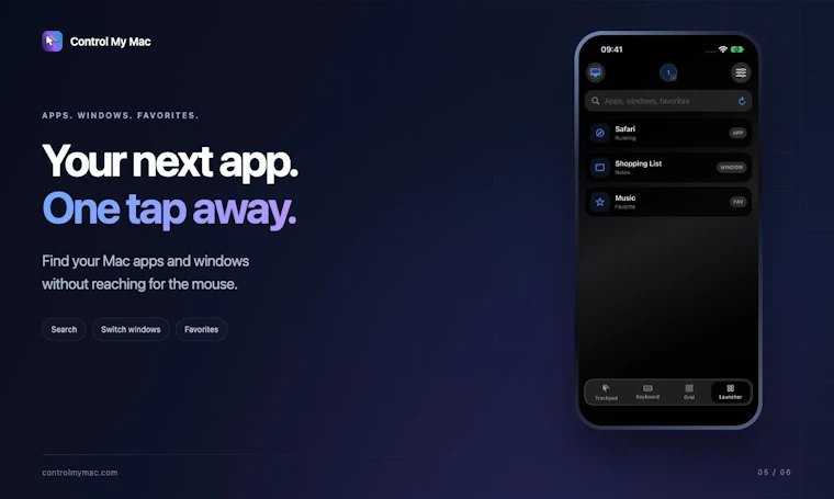 Control My Mac - iPhone/iPad上的全Mac应用快捷指令面板 产品图片 5