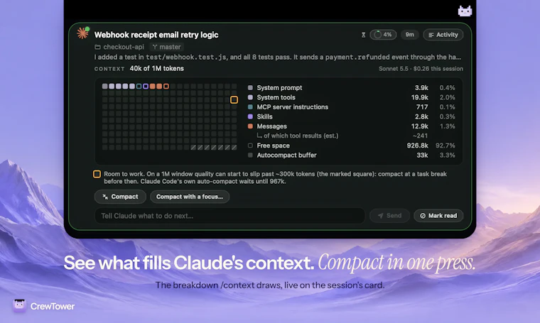 CrewTower Mod for Claude Code - 直接在 MacBook 灵动岛与 Claude Code 对话 产品图片 3