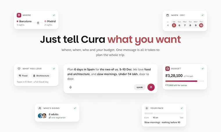Cura - 你的AI旅行管家，智能规划、一键预订、灵活应变 产品图片 2