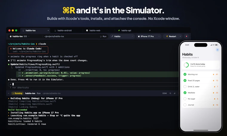 DevTerminal - 一款带有“运行”按钮的 macOS 终端，能自动识别当前项目 产品图片 2