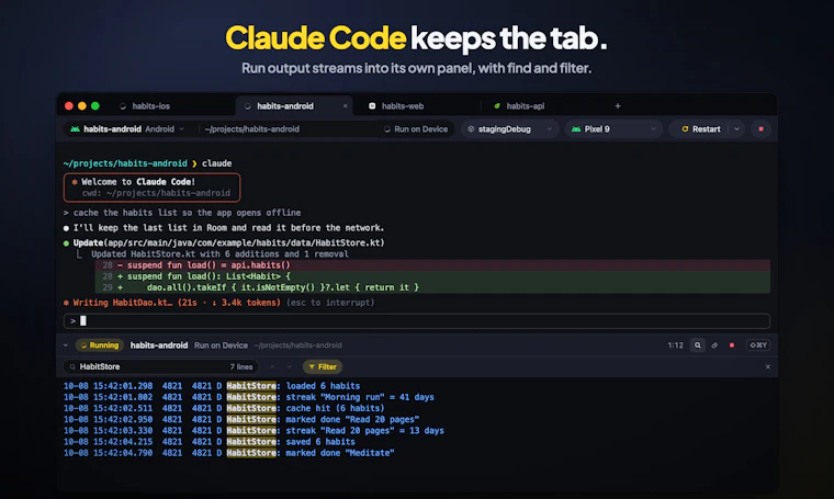 DevTerminal - 一款带有“运行”按钮的 macOS 终端，能自动识别当前项目 产品图片 4
