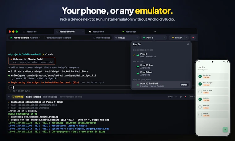 DevTerminal - 一款带有“运行”按钮的 macOS 终端，能自动识别当前项目 产品图片 5
