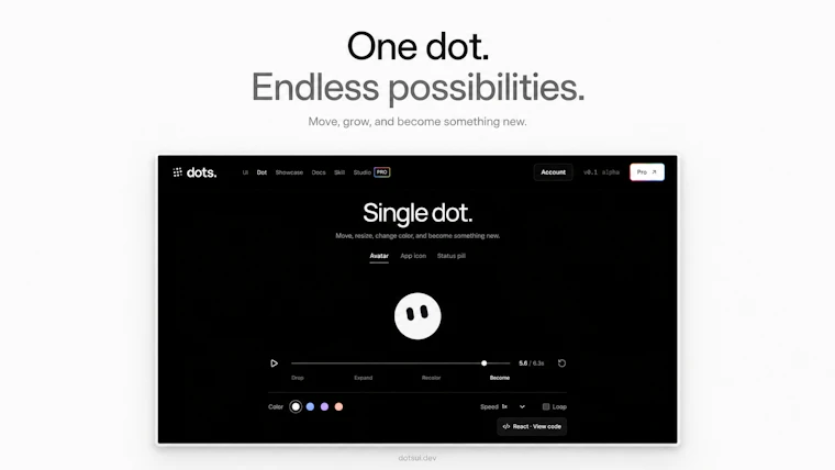 Dots UI - 面向可变形粒子交互的 React 组件库 产品图片 3
