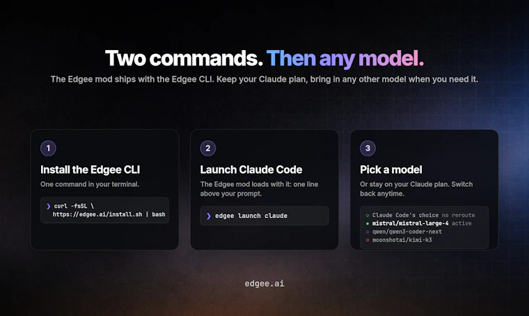 Edgee Mod for Claude Code - 在 Claude Code 内自由切换任意模型，保留原有 Claude 订阅权益 产品图片 3