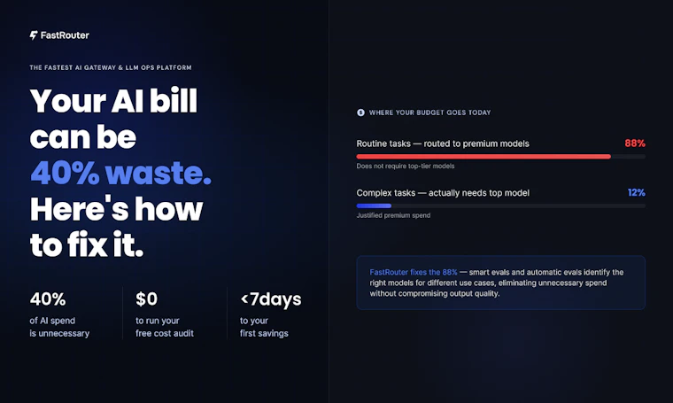 FastRouter.ai - 为成本、延迟与质量，将请求精准路由至最合适的LLM 产品图片 2